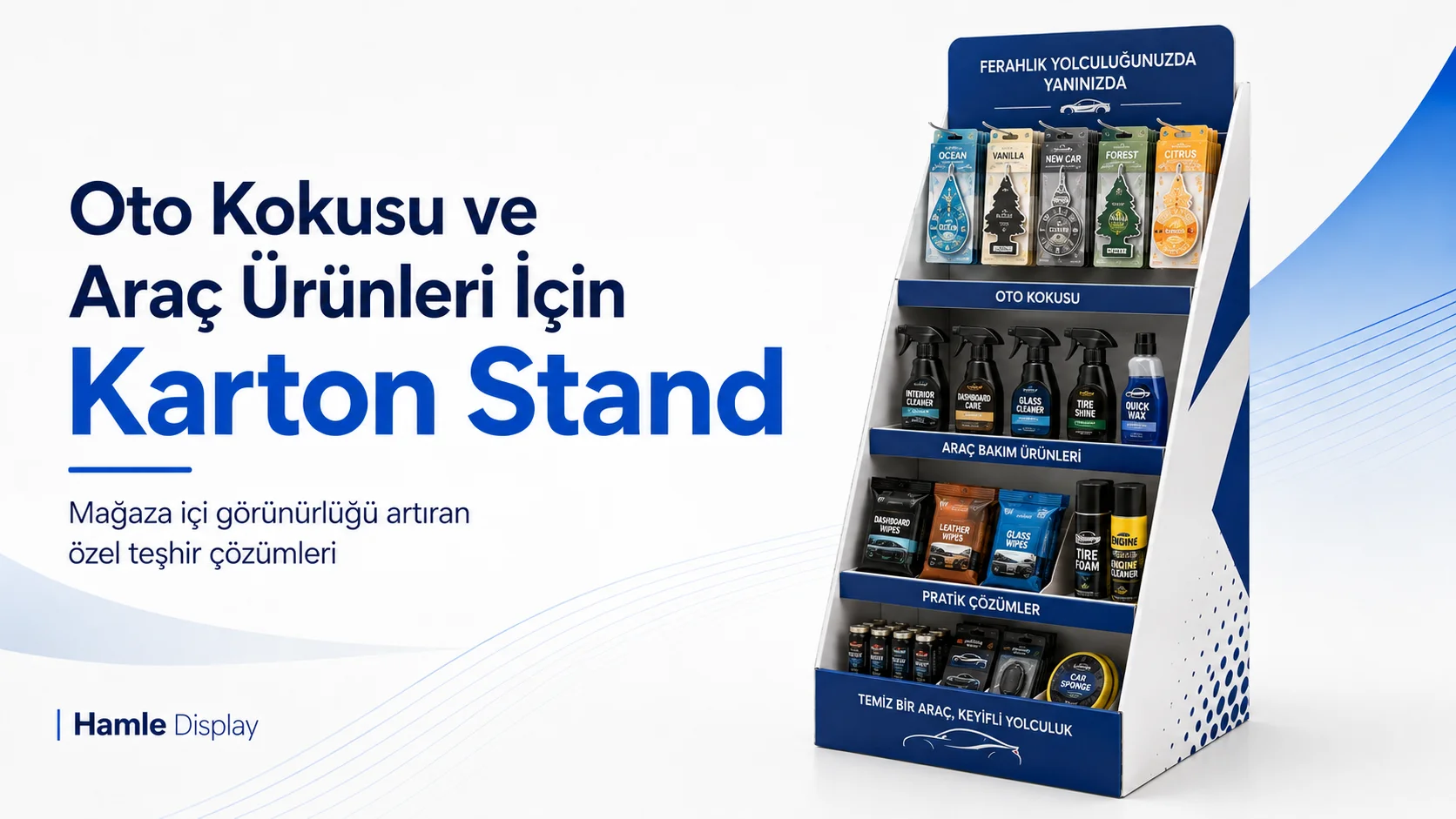Oto Kokusu ve Araç Ürünleri İçin Karton Stand